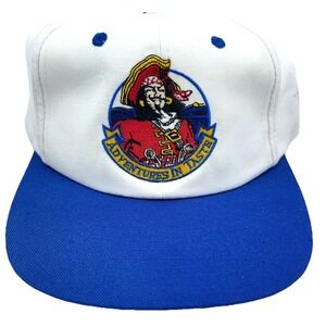 Vintage Captain Morgan Snapback Hat Cap White Blue Whisky Liquor Y2K Skate